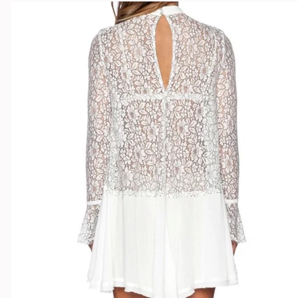 Free People ‘Tell Tale Cutout’ Lace Tunic Mini Dress - Picture 3 of 15